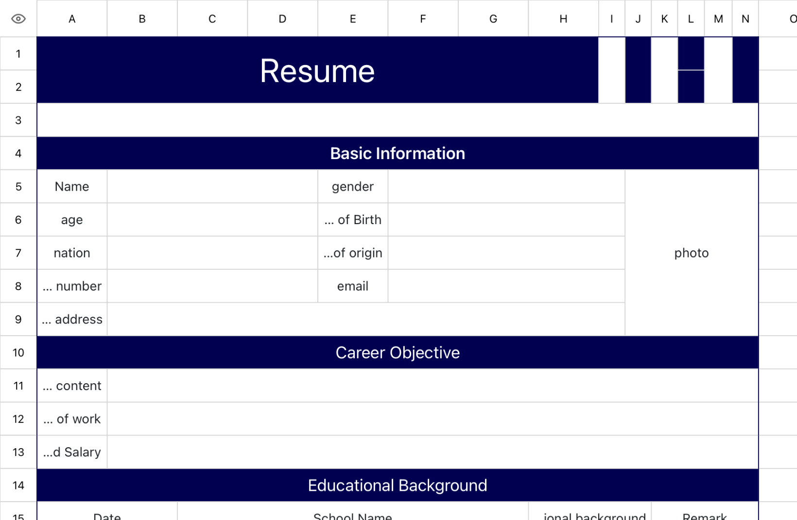 Deep Blue Personal Resume